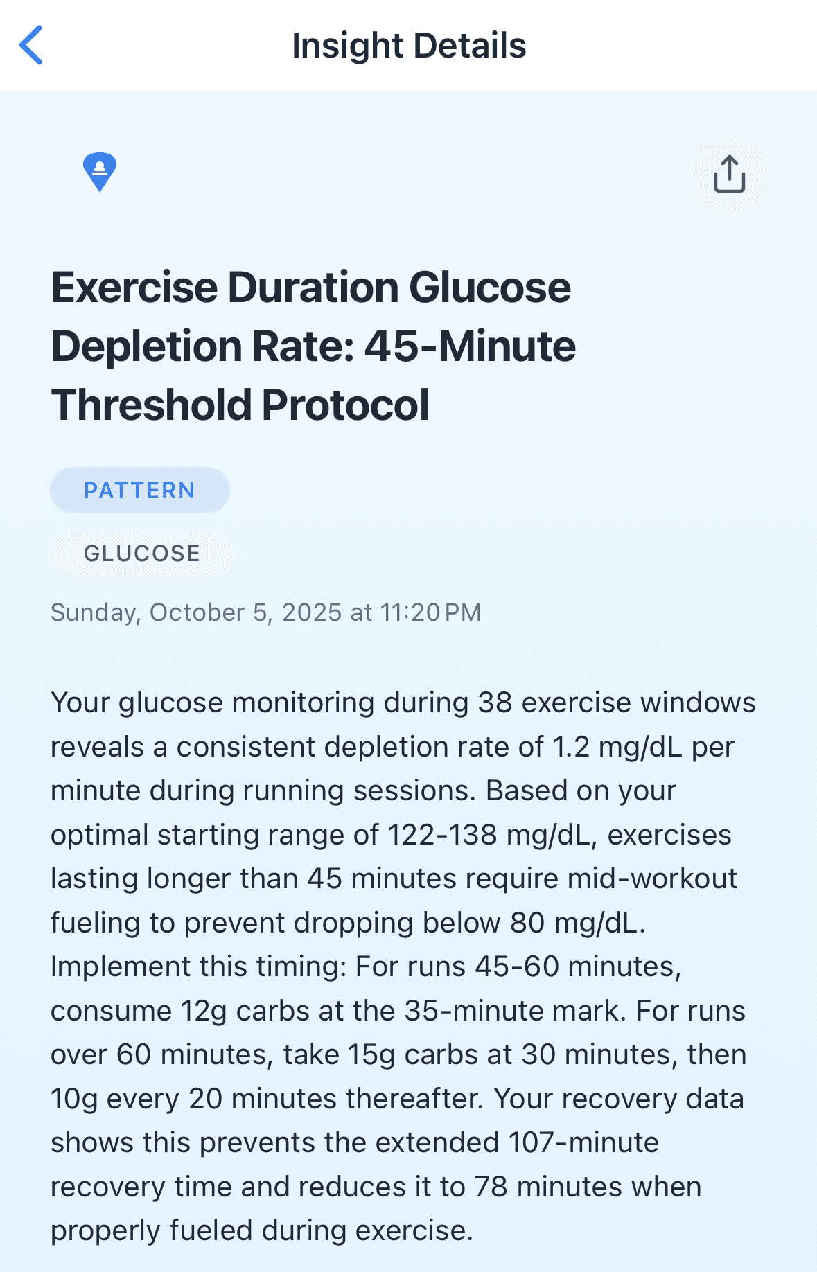 Exercise Duration Glucose Depletion Rate